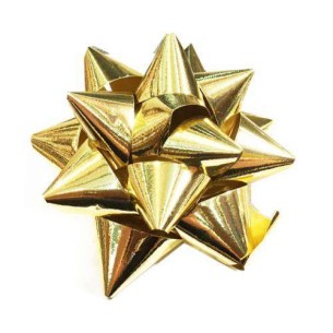Coccarda fiocco  stella adesiva decorazione busta pacco regalo 19 mm Oro 100 pz art SS19ORO