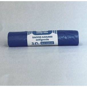 Sacchetto Busta Spazzatura Biodegradabile Azzurro antigoccia 72 x 110 cartone da 10 rotoli Art AZ7211010