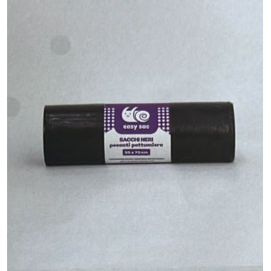 Sacchetto Busta Spazzatura Biodegradabile Nero pattumiera 55 x 75 cartone da 10 rotoli Art NE55708