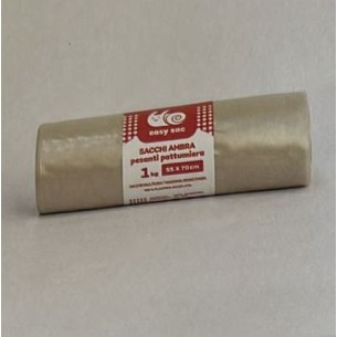 Sacchetto Busta Spazzatura Biodegradabile Ambra pattumiera 55 x 75 cartone da 10 rotoli Art AM55701