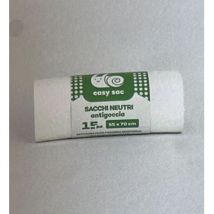 Sacchetto Busta Spazzatura Biodegradabile neutro antigoccia 55 x 72 cartone da 10 rotoli Art NT557015