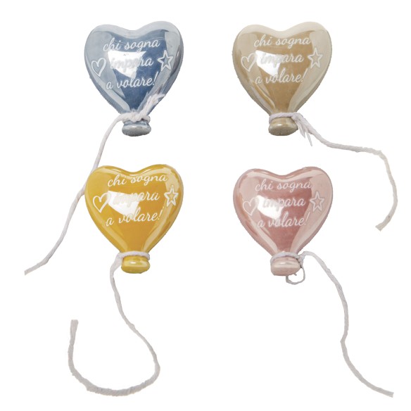 Bomboniera Calamita Palloncino Porcellana set 4 pz 5 cm Confezione 12 pz art 02A150
