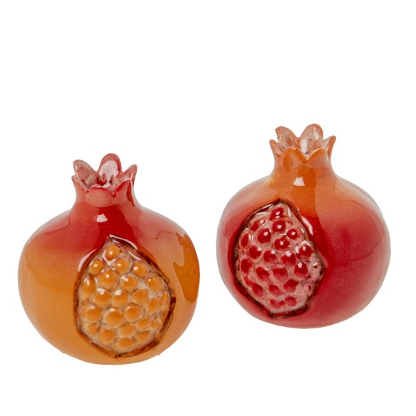 Bomboniera melograno in Porcellana colorata h 5,5 cm set 2 pz art 02A219