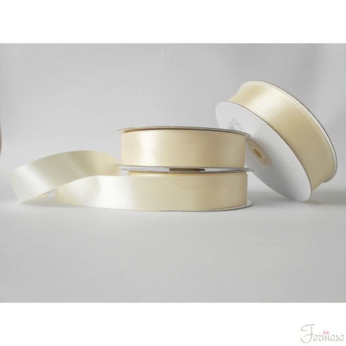 Nastro doppio raso 25 mm rotolo bobina da 50 mt Avorio fai da te - art D2502