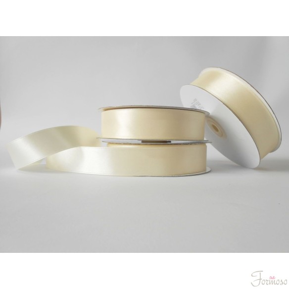 Nastro doppio raso 25 mm rotolo bobina da 50 mt Avorio fai da te - art D2502