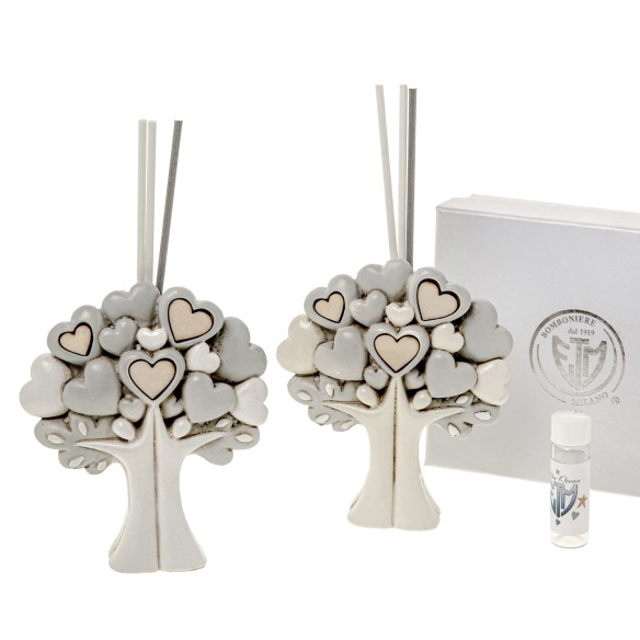Bomboniera profumatore diffusore albero vita coppia h 11 cm set 2 pz art 04A399