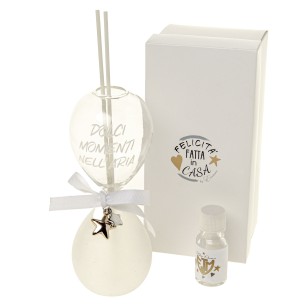 Bomboniera profumatore diffusore Clessidra Vetro h 16,5 cm con scatola art 07A101