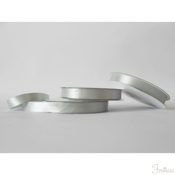 Nastro doppio raso 15 mm rotolo bobina da 50 mt Argento grigio fai da te - art D1524