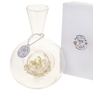 Bomboniera Decanter da vino in vetro 1 Lt Dm 15 x h 21 cm con scatola art 07A141