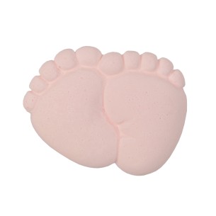 Bomboniera decorazione piedini bimba in gesso rosa 2,5 cm confezione 12 pz art 08A176