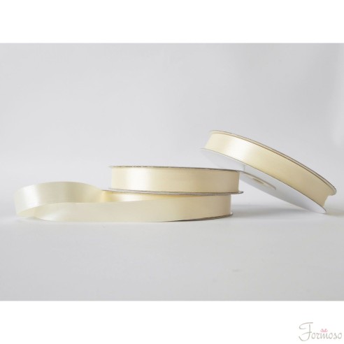 Nastro doppio raso 10 mm rotolo bobina da 50 mt Avorio fai da te - art D1002