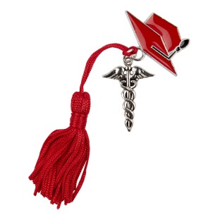 Bomboniera decorazione simbolo farmacia in zama e cappello tocco rosso 4 cm set 12 pz art 12A124