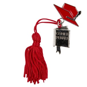 Bomboniera decorazione simbolo legge in zama e cappello tocco rosso 3,5 cm set 12 pz art 12A126