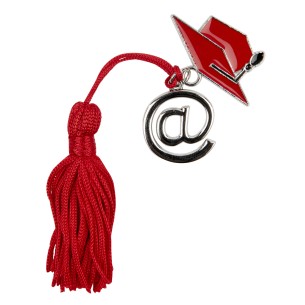 Bomboniera decorazione simbolo informatica in zama e cappello tocco rosso 3,5 cm set 12 pz art 12A128