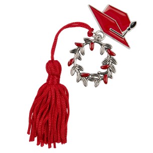 Bomboniera decorazione simbolo alloro in zama e cappello tocco rosso 3,5 cm set 12 pz art 12A132