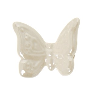 Bomboniera decorazione calamita magnete farfalla in porcellana bianca 4 cm art 02A215BIANCO