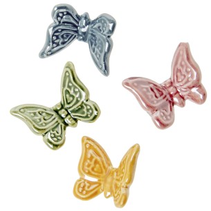Bomboniera decorazione calamita magnete farfalla in porcellana colorata 4 cm set 4 pz art 02A215COLOR