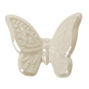 Bomboniera decorazione calamita magnete farfalla in porcellana bianca 6 cm art 02A216BIANCO