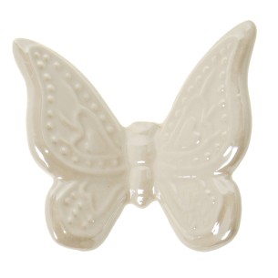 Bomboniera decorazione calamita magnete farfalla in porcellana bianca 6,5 cm art 02A217BIANCO