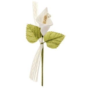 Decorazione bomboniera fiore calla Finta Bianca idea per h 9 cm set 12 pz art B0725
