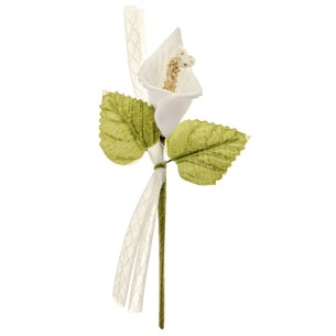 Decorazione bomboniera fiore calla Finta Bianca idea per h 9 cm set 12 pz art B0745