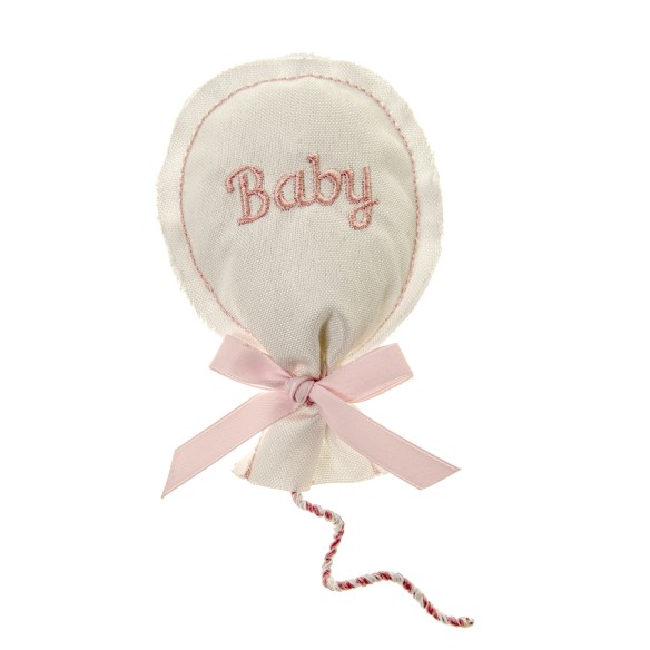 Bomboniera cuscino in tessuto palloncino rosa 17 cm confezione 12 pz art C2603