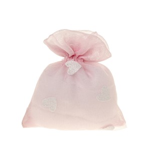 Bomboniera sacchetto in tessuto glitter rosa 10 x 12 cm confezione 12 pz art C2607