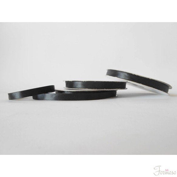 Nastro doppio raso 10 mm rotolo bobina da 50 mt Nero fai da te - art D1030