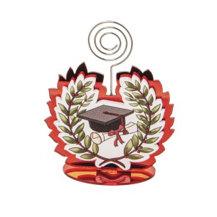 Bomboniera simbolo Cappello tocco laurea in legno con clip porta foto h 9 cm confezione 12 pz art SC688