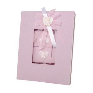 Bomboniera contenitore con 12 libro rosa cartoncino 23 x h 30 cm art SC702