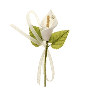Decorazione bomboniera fiore calla Finta Bianca h 12 cm set 12 pz art B0746
