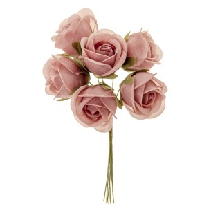 Decorazione bomboniera fiore tipo rosa colore rosa antico 3,5 cm confezione 72 pz art B0753ROSE