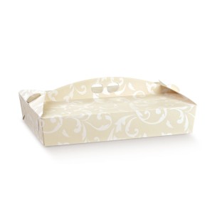 Scatola pasticceria tipo Porta Paste Conico damascato 21 x 15 x h 6 cm confezione 100 pz art 36031