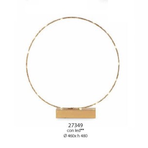 Decorazione Wedding Matrimonio cerchio ORO con base e LED D 46 x h 48 cm Art 27349
