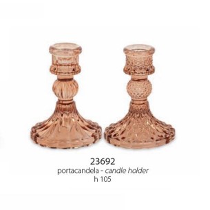 Bmboniera decorazione orta candela in vetro colore ambra h 10,5 cm set 2 pz Art 23692