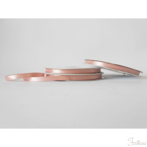 Nastro doppio raso 6 mm rotolo bobina da 50 mt Rosa antico fai da te - art D0621