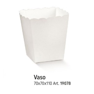 Scatola tipo vaso colore Fibra bianco 7 x 7 x h 11 cm confezione 10 pz art 19078