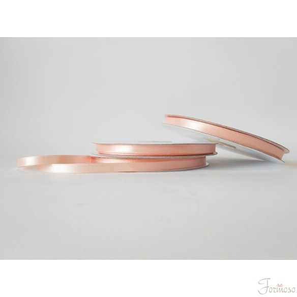 Nastro doppio raso 6 mm rotolo bobina da 50 mt Rosa pesca fai da te - art D0633