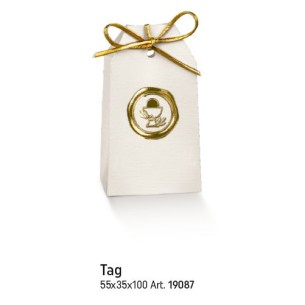 Scatola bomboniera tipo tag con simbolo comunione 5,5 x 3,5 x h 10 cm confezione 10 pz art 19087