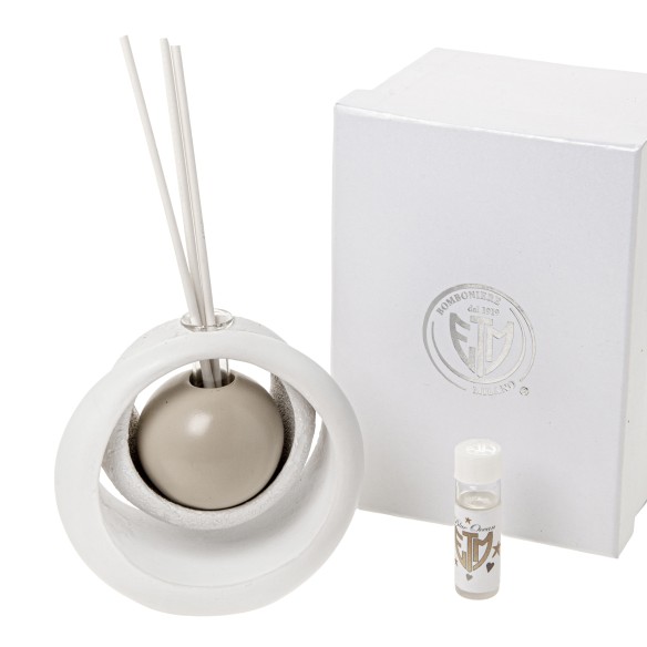 Bomboniera diffusore profumatore resina sfera astro h 10 cm con scatola art 08A122