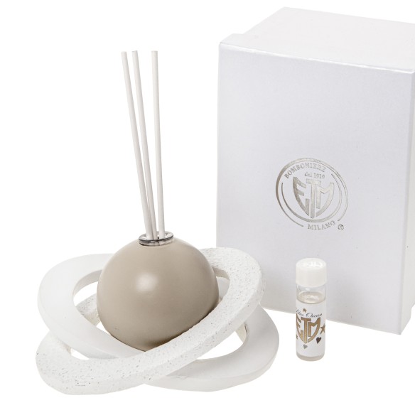 Bomboniera diffusore profumatore resina sfera astro 12 cm con scatola art 08A123