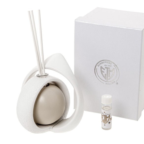 Bomboniera diffusore profumatore resina sfera astro h 11 cm con scatola art 08A124