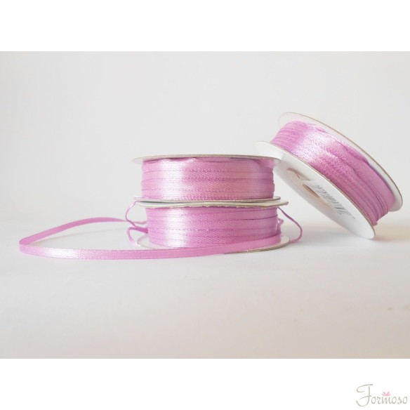 Nastro doppio raso 3 mm rotolo bobina da 50 mt Fuxia fai da te - art D0323