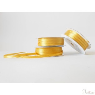 Nastro doppio raso 3 mm rotolo bobina da 50 mt Oro fai da te - art D0325