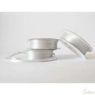 Nastro doppio raso 3 mm rotolo bobina da 50 mt Argento grigio fai da te - art D0324