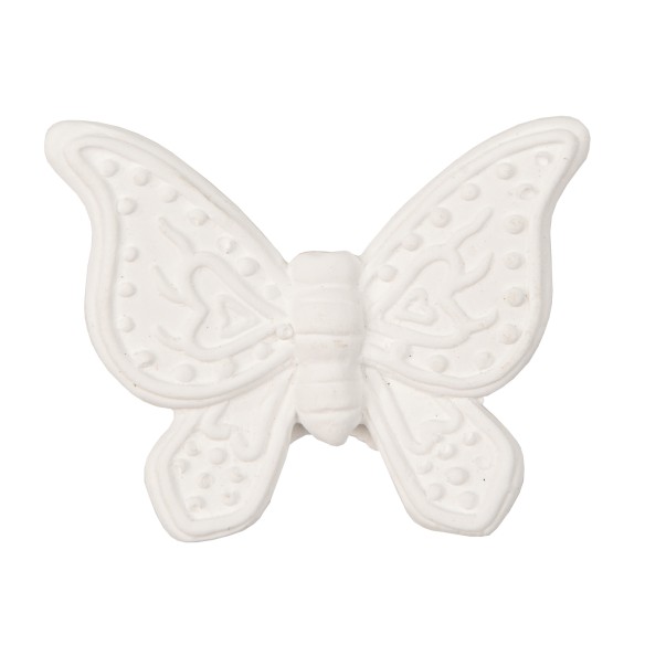 Bomboniera decorazione farfalla in gesso bianco 4,5 cm confezione 12 pz art 08A180
