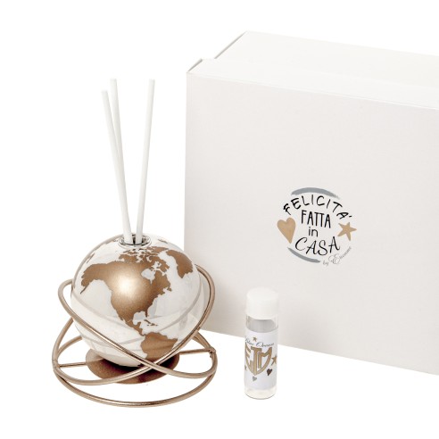 Bomboniera mappamondo vetro profumatore diffusore dm 8 x h 7 cm con scatola art 12A119