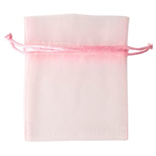 Bomboniera Sacchetto porta confetti in organza rosa 10 x 15 h cm set 10 pz art C0993
