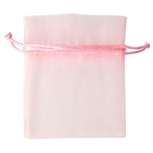 Bomboniera Sacchetto porta confetti in organza rosa 10 x 15 h cm set 10 pz art C0993