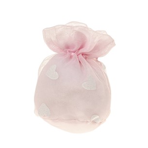 Bomboniera sacchetto in tessuto glitter palla rosa 10 cm confezione 12 pz art C2609